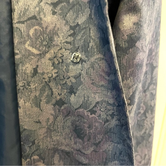 💜 Vintage London Fog Trench Coat Floral 1980s or 1990s Outerwear Great C… - Picture 12 of 15